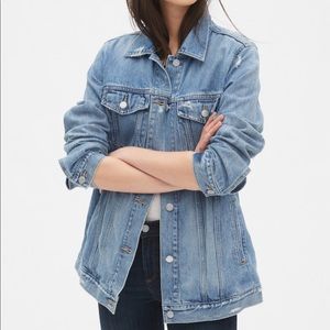Gap denim oversized distressed jacket